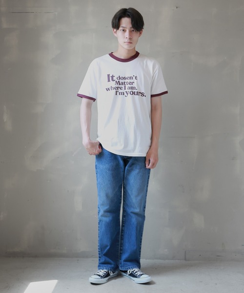 SPINNS（スピンズ）の「リンガーTシャツ（Tシャツ/カットソー・メンズ・スミクロ/バーガンディー/グリーン・ONESIZE）」の10枚目の写真