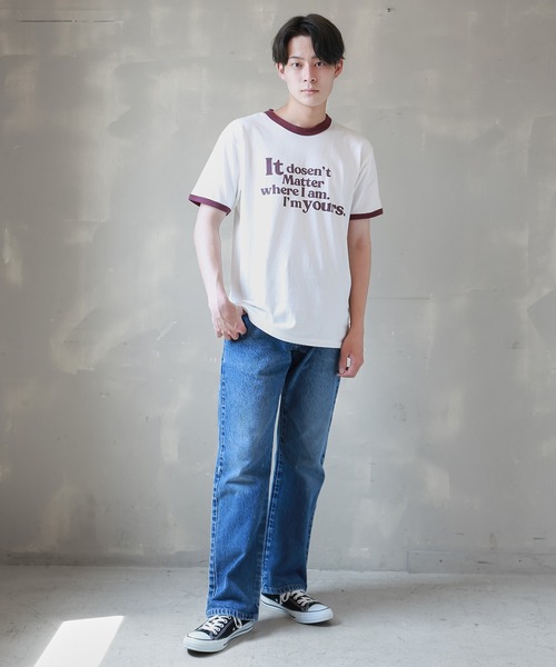 SPINNS（スピンズ）の「リンガーTシャツ（Tシャツ/カットソー・メンズ・スミクロ/バーガンディー/グリーン・ONESIZE）」の14枚目の写真