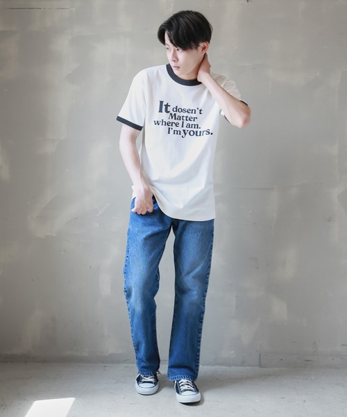 SPINNS（スピンズ）の「リンガーTシャツ（Tシャツ/カットソー・メンズ・スミクロ/バーガンディー/グリーン・ONESIZE）」の15枚目の写真