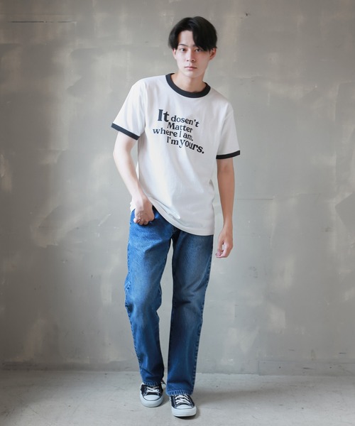 SPINNS（スピンズ）の「リンガーTシャツ（Tシャツ/カットソー・メンズ・スミクロ/バーガンディー/グリーン・ONESIZE）」の19枚目の写真
