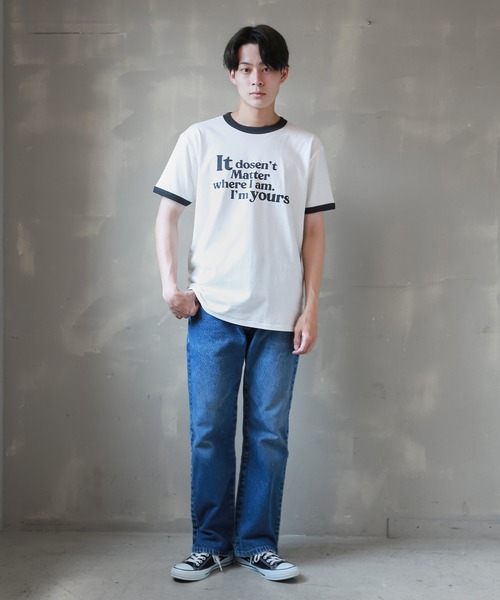 SPINNS（スピンズ）の「リンガーTシャツ（Tシャツ/カットソー・メンズ・スミクロ/バーガンディー/グリーン・ONESIZE）」の17枚目の写真