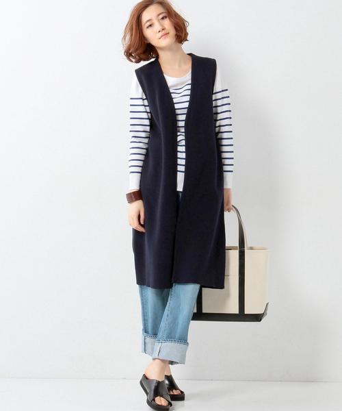 【新品】UNITED ARROWS SFL C ロング ニットベスト UNITED ARROWS（ユナイテッドアローズ）の「SFL C ロング ニットベスト
