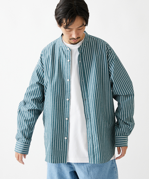 JOURNAL STANDARD(ジャーナルスタンダード)の「パターン バンド シャツ(シャツ/ブラウス・メンズ・クリアブルー/ホワイト/ベージュ/ダークブルー/ライトグリーン/コバルトブルー・MEDIUM/LARGE/SMALL)」の11枚目の写真