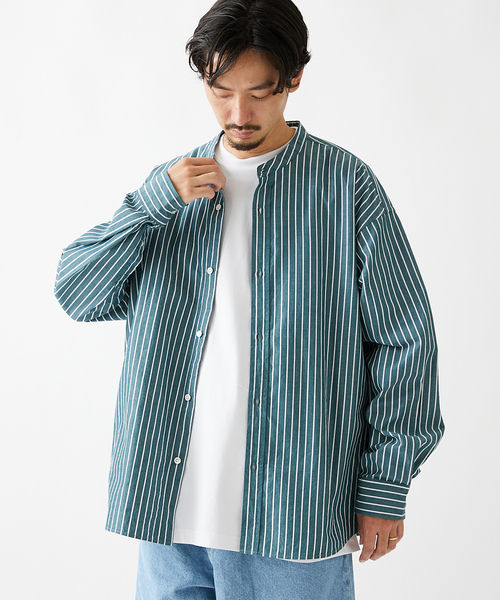 JOURNAL STANDARD(ジャーナルスタンダード)の「パターン バンド シャツ(シャツ/ブラウス・メンズ・クリアブルー/ホワイト/ベージュ/ダークブルー/ライトグリーン/コバルトブルー・MEDIUM/LARGE/SMALL)」の12枚目の写真
