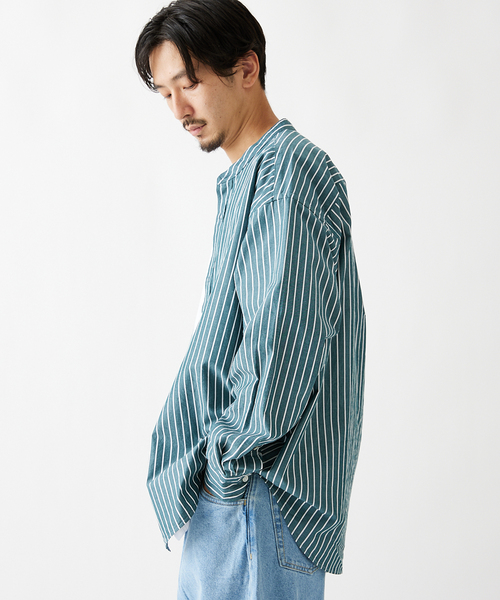 JOURNAL STANDARD(ジャーナルスタンダード)の「パターン バンド シャツ(シャツ/ブラウス・メンズ・クリアブルー/ホワイト/ベージュ/ダークブルー/ライトグリーン/コバルトブルー・MEDIUM/LARGE/SMALL)」の13枚目の写真