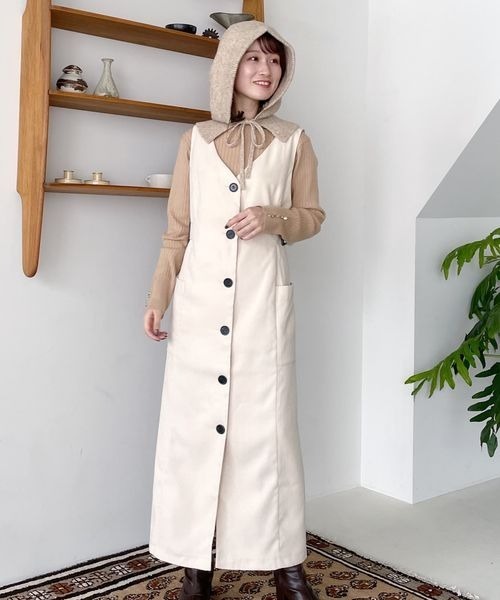 mysty woman（ミスティウーマン）の「ウール混で暖かいフロントリボンバラクラバ 165984（ニットキャップ/ビーニー・レディース・ホワイト/ベージュ/ブラウン・FREE）」の20枚目の写真