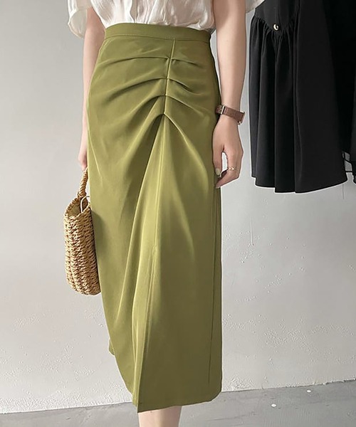 Girly Doll(ガーリードール)の「スリットギャザータイトスカート(スカート・レディース・ブラック/パープル/グリーン・M/L)」の11枚目の写真