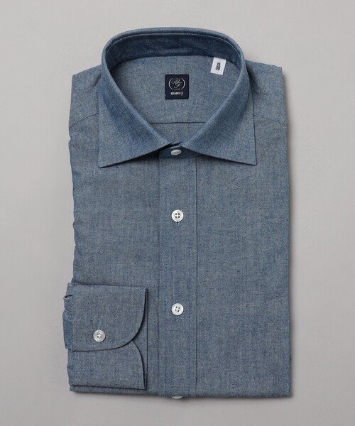 BEAMS F / シャンブレー ワイドカラーシャツ（シャツ/ブラウス