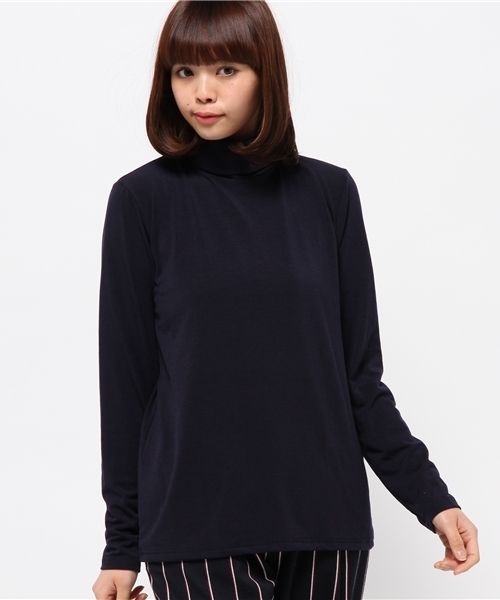 OUTLET(アウトレット)の「【WHO'S WHO gallery】KRカットタートル(Tシャツ/カットソー・レディース・ブラック/グレー/ネイビー/ホワイト・FREE)」の4枚目の写真
