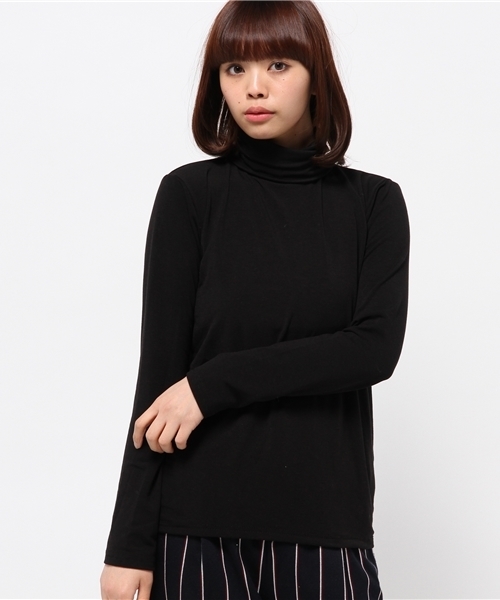 OUTLET(アウトレット)の「【WHO'S WHO gallery】KRカットタートル(Tシャツ/カットソー・レディース・ブラック/グレー/ネイビー/ホワイト・FREE)」の1枚目の写真