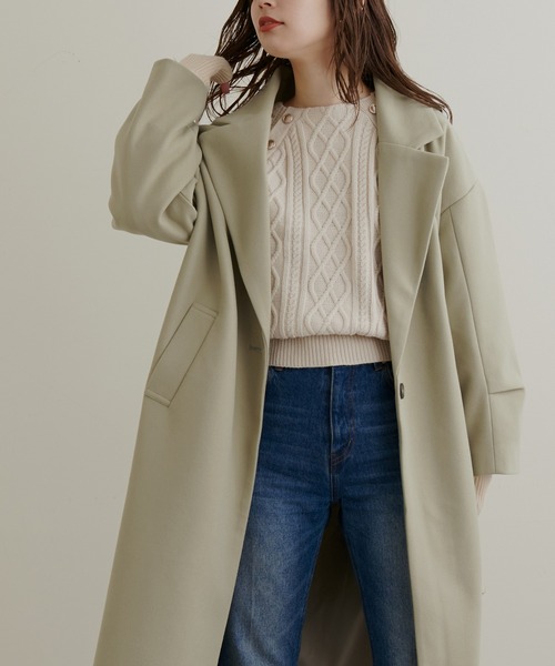 natural couture(ナチュラルクチュール)の「WEB限定/2022AWアイテム/レディーなスタイリングにおすすめ 釦デザインケーブルニット(ニット/セーター・レディース・ベージュ/ネイビー/ブラウン/オフホワイト/ブルー・FREE)」の10枚目の写真