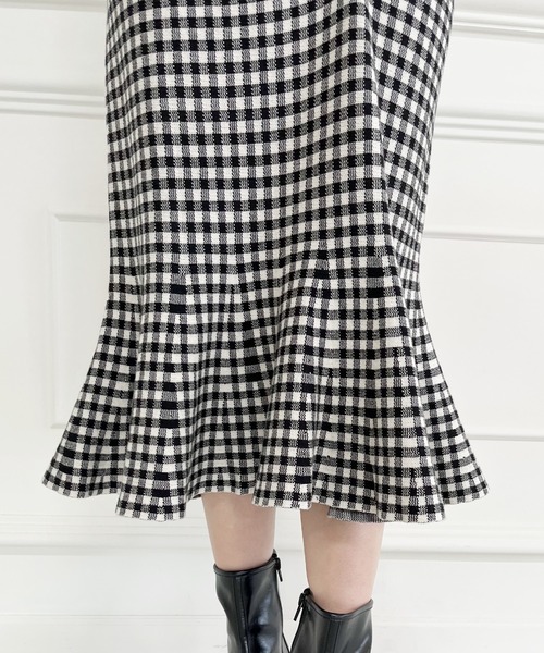 MIIA（ミーア）の「フロント釦マーメイドスカート（スカート・レディース・ブラック/チェック・FREE）」の9枚目の写真