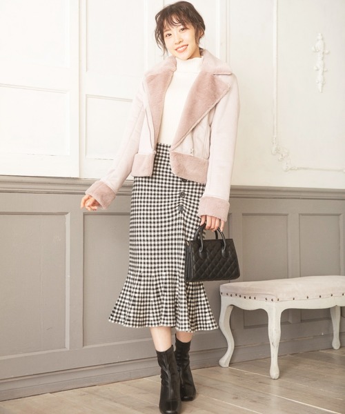 MIIA（ミーア）の「フロント釦マーメイドスカート（スカート・レディース・ブラック/チェック・FREE）」の11枚目の写真