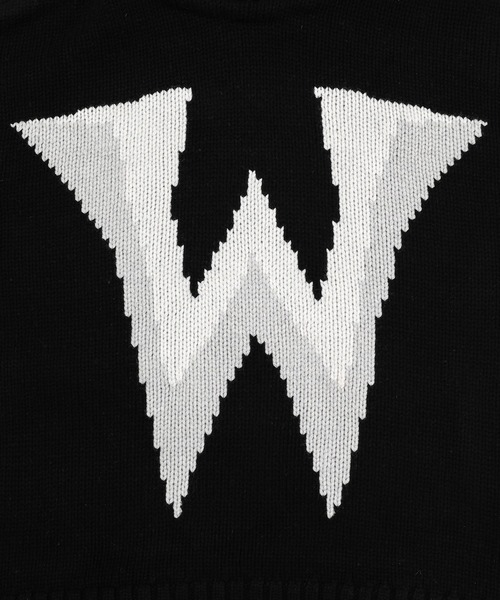 JW Anderson（ジェイダブリューアンダーソン）の「GOTHIC LOGO CHUNKY HOODIE（ニット/セーター・メンズ・ブラック系その他/ベージュ系その他・L）」の4枚目の写真