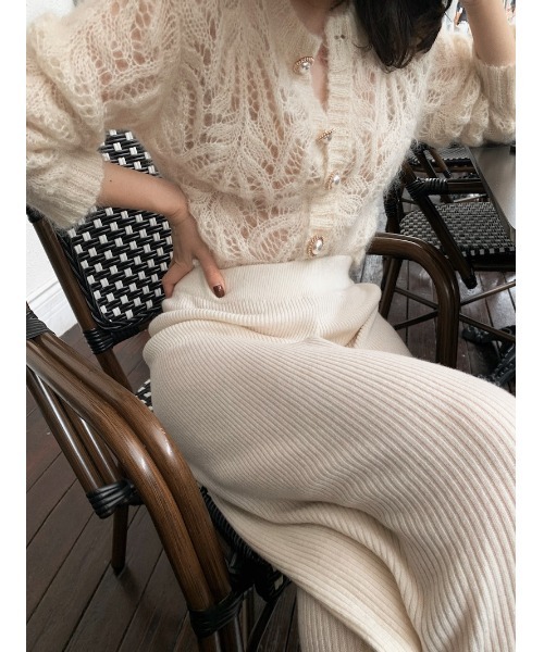 yuue' ( wear )(ユーイ)の「パールボタン モヘアニット yuue' ( wear )(ユーイ)の「パールボタン モヘアニット
