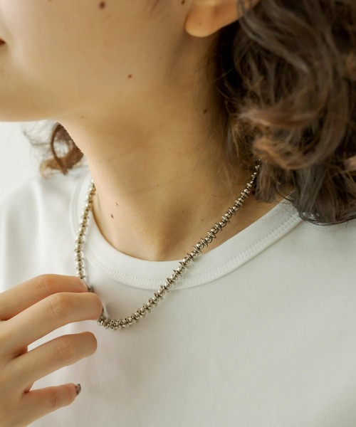mystic（ミスティック）の「[otonamystic]メタルビーズネックレス（ネックレス・レディース・シルバー・ONE SIZE）」の6枚目の写真