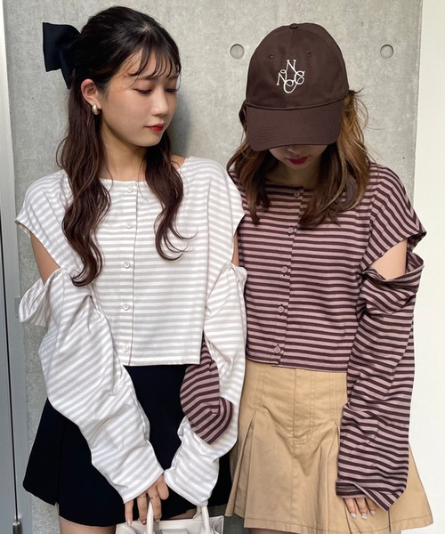 one after another NICE CLAUP（ワンアフターアナザーナイスクラップ）の「NCロゴ刺繍キャップ（キャップ・レディース・ダークブラウン/アイボリー/キャメル・FREE）」の21枚目の写真