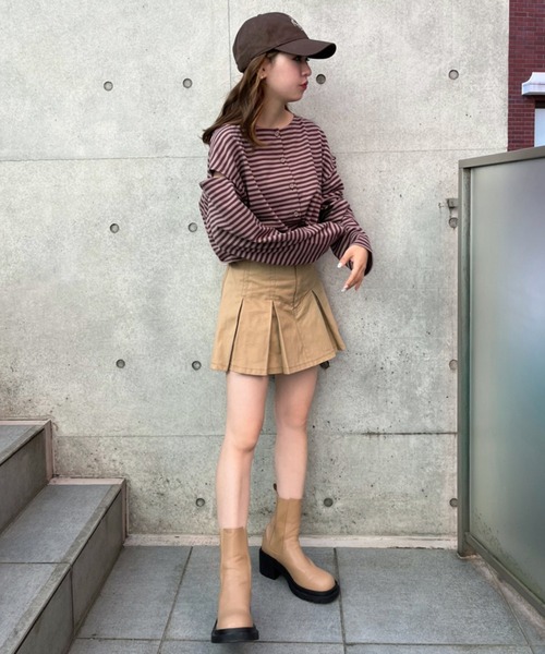 one after another NICE CLAUP（ワンアフターアナザーナイスクラップ）の「NCロゴ刺繍キャップ（キャップ・レディース・ダークブラウン/アイボリー/キャメル・FREE）」の17枚目の写真