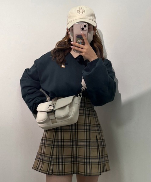 one after another NICE CLAUP（ワンアフターアナザーナイスクラップ）の「NCロゴ刺繍キャップ（キャップ・レディース・ダークブラウン/アイボリー/キャメル・FREE）」の10枚目の写真