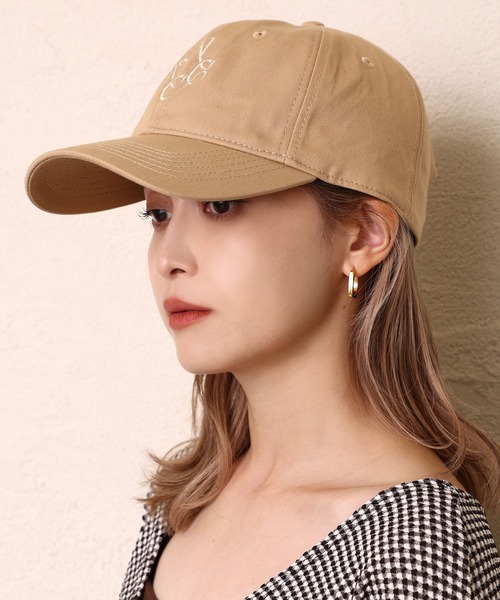 one after another NICE CLAUP（ワンアフターアナザーナイスクラップ）の「NCロゴ刺繍キャップ（キャップ・レディース・ダークブラウン/アイボリー/キャメル・FREE）」の19枚目の写真