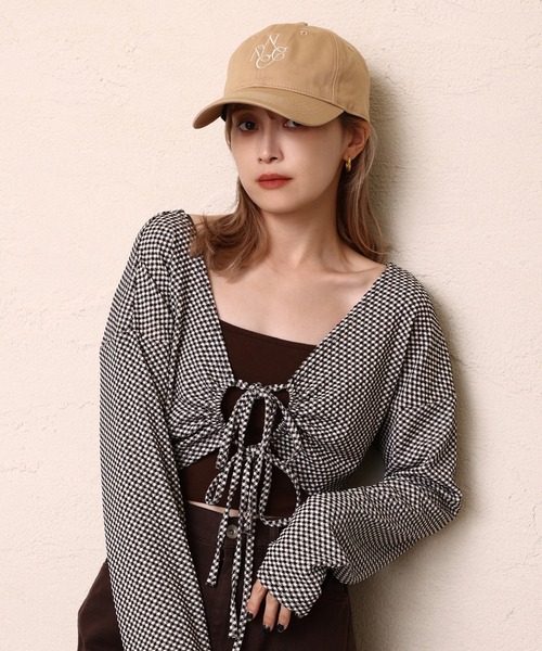 one after another NICE CLAUP（ワンアフターアナザーナイスクラップ）の「NCロゴ刺繍キャップ（キャップ・レディース・ダークブラウン/アイボリー/キャメル・FREE）」の20枚目の写真