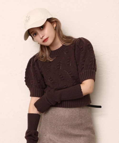 one after another NICE CLAUP（ワンアフターアナザーナイスクラップ）の「NCロゴ刺繍キャップ（キャップ・レディース・ダークブラウン/アイボリー/キャメル・FREE）」の7枚目の写真