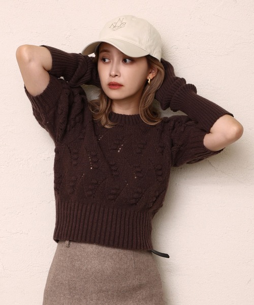 one after another NICE CLAUP（ワンアフターアナザーナイスクラップ）の「NCロゴ刺繍キャップ（キャップ・レディース・ダークブラウン/アイボリー/キャメル・FREE）」の8枚目の写真