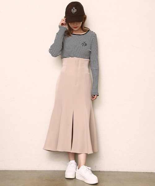 one after another NICE CLAUP（ワンアフターアナザーナイスクラップ）の「NCロゴ刺繍キャップ（キャップ・レディース・ダークブラウン/アイボリー/キャメル・FREE）」の14枚目の写真