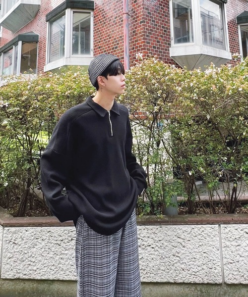 Figments（フィグメンツ）の「ハーフZIPビッグプルオーバー（スウェット・レディース・ブラック/グレー・LARGE/X-LARGE）」の17枚目の写真