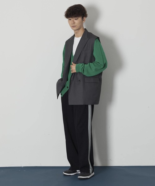 Couleur Meler(クルールメリー)の「Couleur Meler sakasa line track pants(その他パンツ・メンズ・グレー/ブラック・MEDIUM/LARGE)」の6枚目の写真