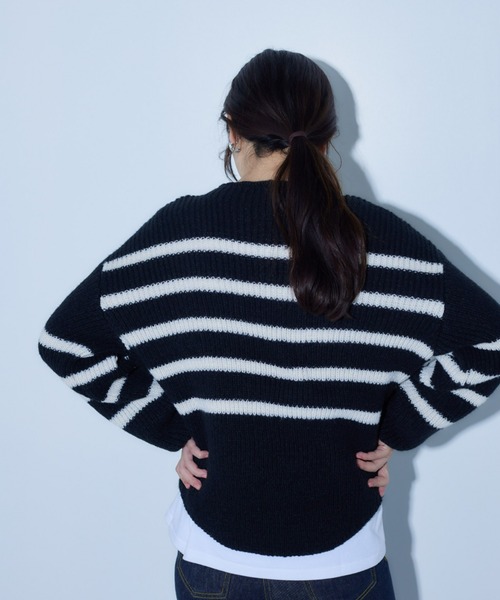 ECRIRE（エクリール）の「ボーダーニットプルオーバー（ニット/セーター・レディース・ホワイト/ブラック・M/L）」の9枚目の写真