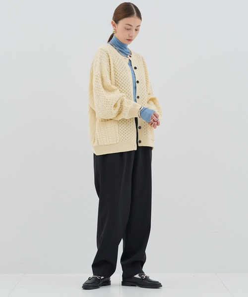 HANNE（アン）の「【by kumika】ケーブルニットカーディガン（ニット/セーター・レディース・グリーン/ホワイト/ブラック・フリー）」の16枚目の写真