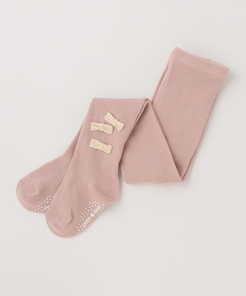 petit main（プティマイン）の「プチリボンタイツ（ソックス/靴下・キッズ・モカ/アイボリー/ライトピンク/ライトブルー・120cm/80ｃｍ/100cm/130cm/90cm/110cm）」の4枚目の写真