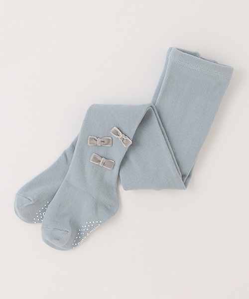 petit main（プティマイン）の「プチリボンタイツ（ソックス/靴下・キッズ・モカ/アイボリー/ライトピンク/ライトブルー・120cm/80ｃｍ/100cm/130cm/90cm/110cm）」の3枚目の写真