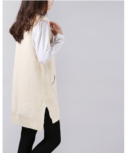 Ritzy(リッツィー)の「Vネックベスト(ベスト・レディース・ホワイト/グレー/チャコールグレー/カーキ・FREE)」の16枚目の写真