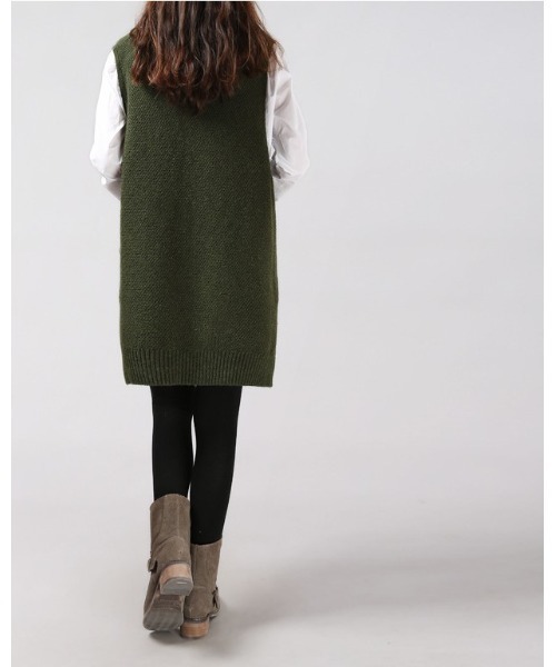 Ritzy(リッツィー)の「Vネックベスト(ベスト・レディース・ホワイト/グレー/チャコールグレー/カーキ・FREE)」の8枚目の写真