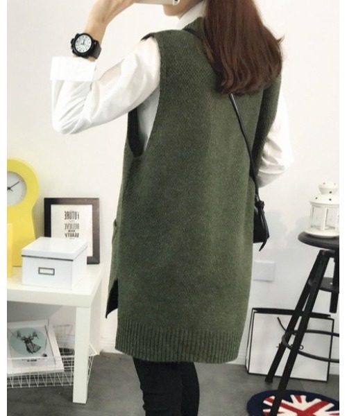 Ritzy(リッツィー)の「Vネックベスト(ベスト・レディース・ホワイト/グレー/チャコールグレー/カーキ・FREE)」の17枚目の写真