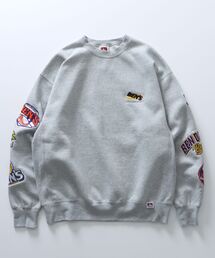 【BEN DAVIS(ベンデイビス)】CHAMPIONSHIP PATCHED CREW NECK SWEAT / 袖ワッペン 刺繍 古着風 クルーネック スウェット
