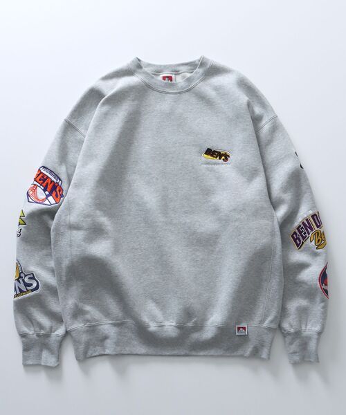 BEN DAVIS（ベンデイビス）の「【BEN DAVIS(ベンデイビス)】CHAMPIONSHIP PATCHED CREW NECK SWEAT / 袖ワッペン 刺繍 古着風 クルーネック スウェット（スウェット・メンズ・グレー/ブラック/イエロー/オフホワイト/ネイビー/ピンク系その他2・MEDIUM/LARGE/X-LARGE）」の3枚目の写真