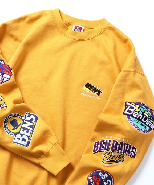 BEN DAVIS（ベンデイビス）の「【BEN DAVIS(ベンデイビス)】CHAMPIONSHIP PATCHED CREW NECK SWEAT / 袖ワッペン 刺繍 古着風 クルーネック スウェット（スウェット・メンズ・グレー/ブラック/イエロー/オフホワイト/ネイビー/ピンク系その他2・MEDIUM/LARGE/X-LARGE）」の5枚目の写真