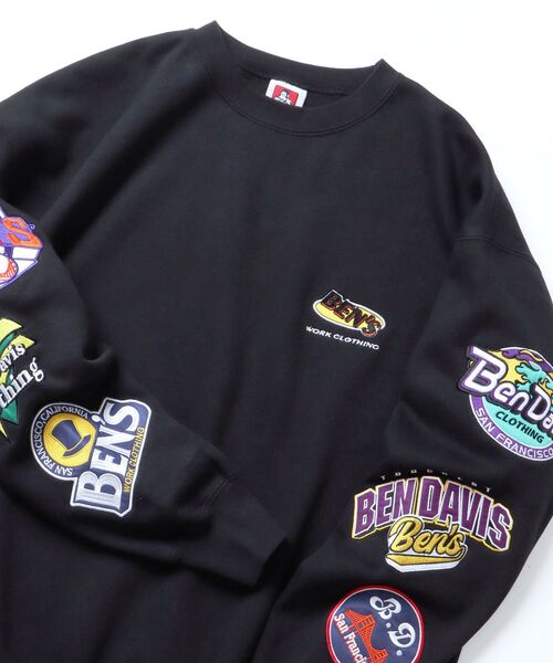 BEN DAVIS（ベンデイビス）の「【BEN DAVIS(ベンデイビス)】CHAMPIONSHIP PATCHED CREW NECK SWEAT / 袖ワッペン 刺繍 古着風 クルーネック スウェット（スウェット・メンズ・グレー/ブラック/イエロー/オフホワイト/ネイビー/ピンク系その他2・MEDIUM/LARGE/X-LARGE）」の11枚目の写真