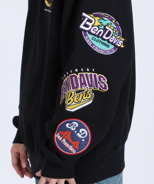 BEN DAVIS（ベンデイビス）の「【BEN DAVIS(ベンデイビス)】CHAMPIONSHIP PATCHED CREW NECK SWEAT / 袖ワッペン 刺繍 古着風 クルーネック スウェット（スウェット・メンズ・グレー/ブラック/イエロー/オフホワイト/ネイビー/ピンク系その他2・MEDIUM/LARGE/X-LARGE）」の18枚目の写真