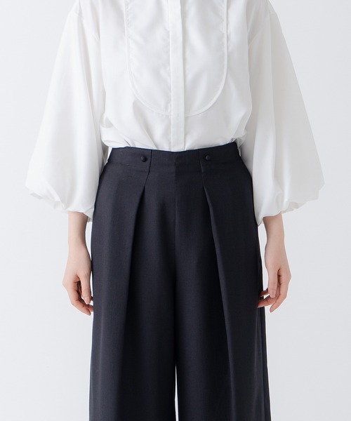 WHYTO.（ホワイト）の「「WHYTO. / ホワイト」LINEN LIKE TROUSER（その他パンツ・レディース・ブラック/アイボリー・36/38）」の16枚目の写真