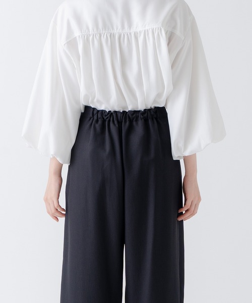 WHYTO.（ホワイト）の「「WHYTO. / ホワイト」LINEN LIKE TROUSER（その他パンツ・レディース・ブラック/アイボリー・36/38）」の17枚目の写真