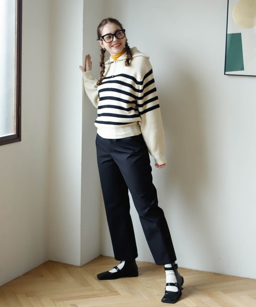 Birthday room（バースデイルーム）の「シンプルタックパンツ（スラックス・レディース・ブラック/チャコールグレー/グレイッシュベージュ・SMALL/MEDIUM）」の13枚目の写真