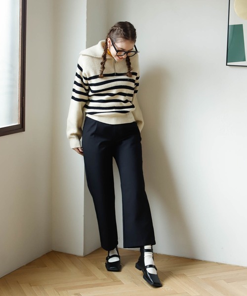 Birthday room（バースデイルーム）の「シンプルタックパンツ（スラックス・レディース・ブラック/チャコールグレー/グレイッシュベージュ・SMALL/MEDIUM）」の14枚目の写真