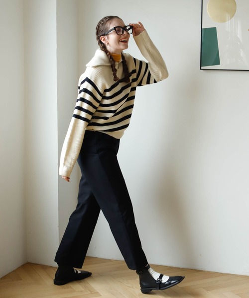 Birthday room（バースデイルーム）の「シンプルタックパンツ（スラックス・レディース・ブラック/チャコールグレー/グレイッシュベージュ・SMALL/MEDIUM）」の16枚目の写真