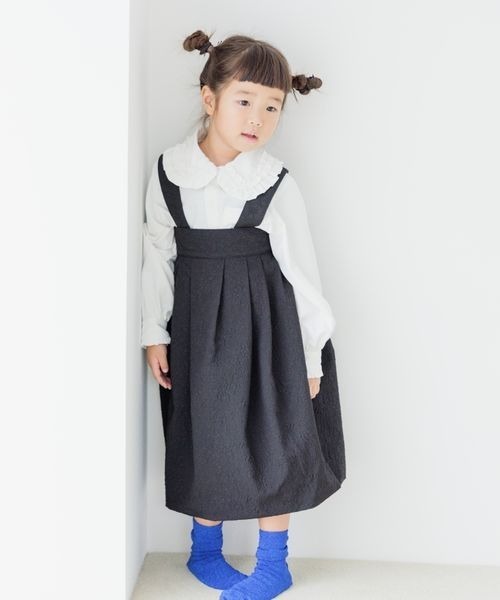 LOWRYS FARM（ローリーズファーム）の「フクレＪＱジャンスカ　175478（ジャンパースカート・キッズ・ブラック/オフホワイト・110/120/130/140/150）」の17枚目の写真