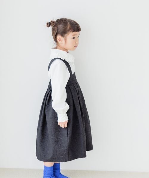 LOWRYS FARM（ローリーズファーム）の「フクレＪＱジャンスカ　175478（ジャンパースカート・キッズ・ブラック/オフホワイト・110/120/130/140/150）」の15枚目の写真