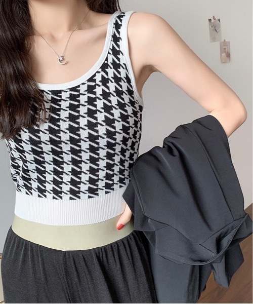 Burner(バーナー)の「【OKUOKU 0909】千鳥格子 タンクトップ oku-tops-638942522141-10(タンクトップ・レディース・C/D/E/A/B・FREE)」の16枚目の写真